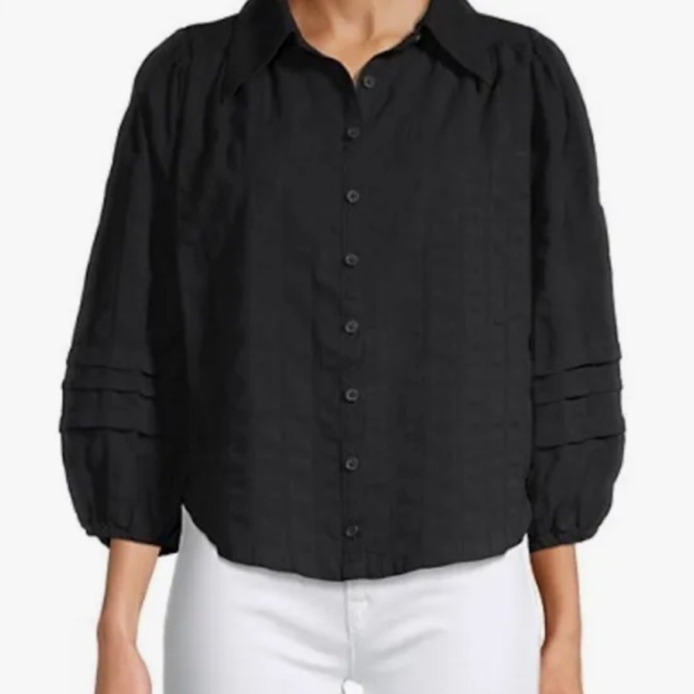 Free People Happy Days Button Up Blouse - Size M